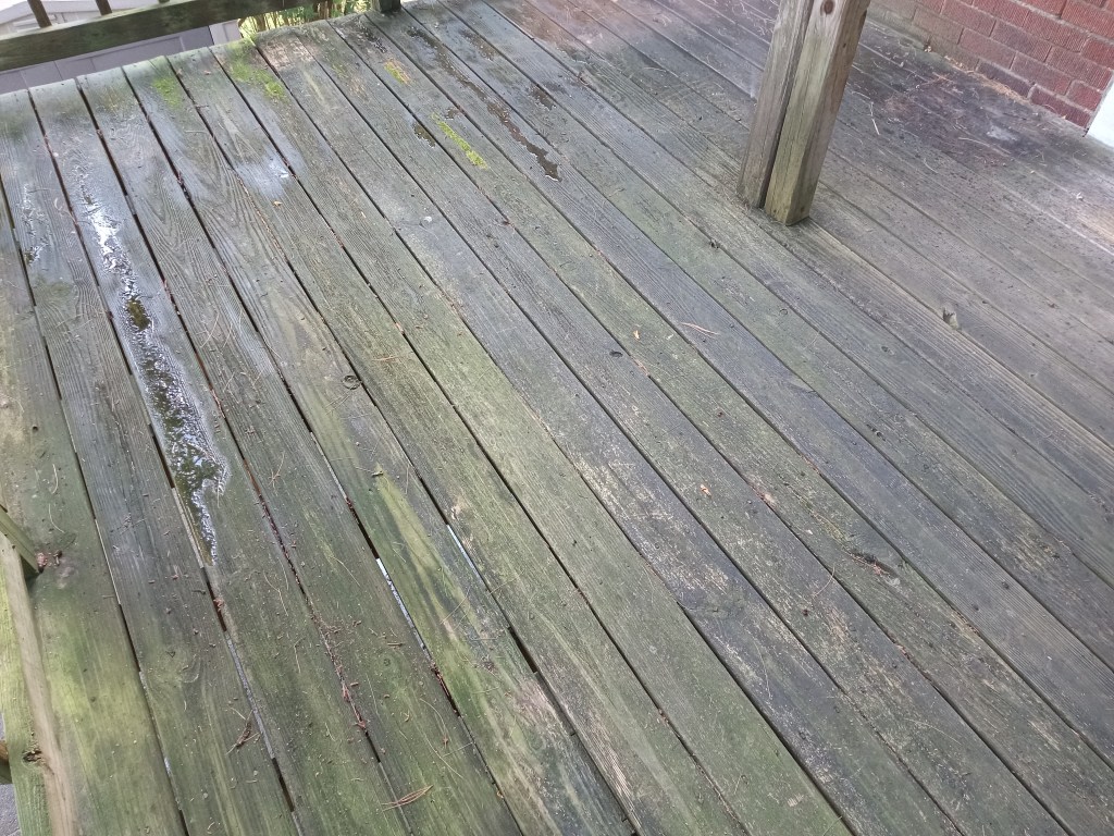 Old wood can be damaged by high-pressure washing. 