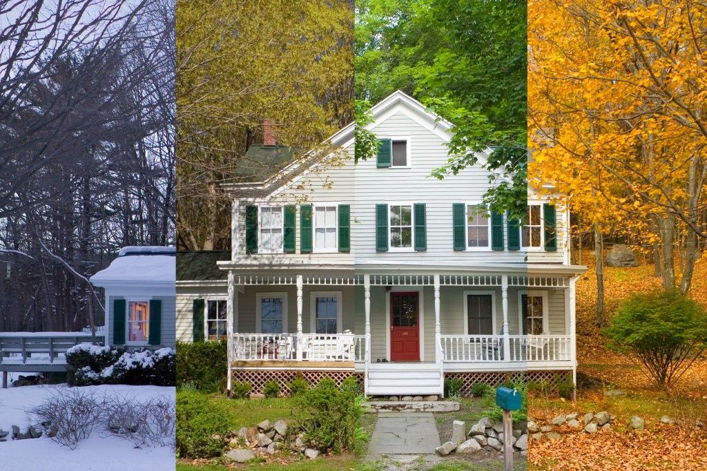 Image of a Pittsburgh area home shown in all four seasons.